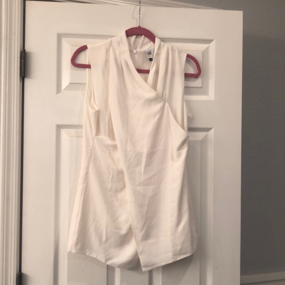 Cabi cream sleeveless blouse